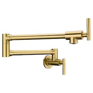 Braccia 24 in. Wall Mounted Pot Filler in Brushed Gold