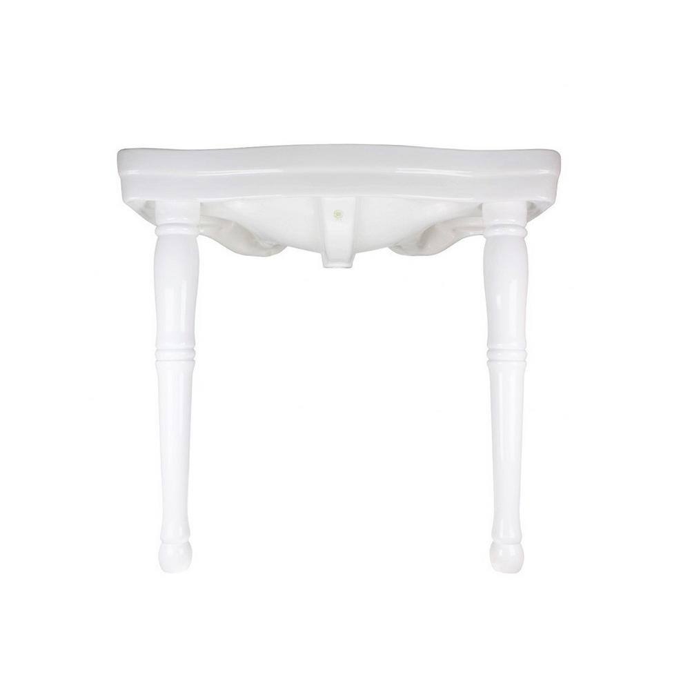 Belle Epoque White Ceramic Console Sink with Spindle Legs