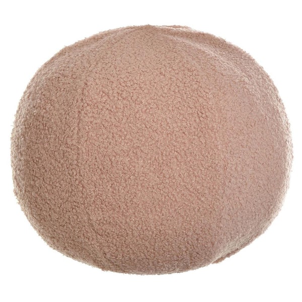 Sphere Plush Blush Pink Solid Cotton 12 in. Throw Pillow
