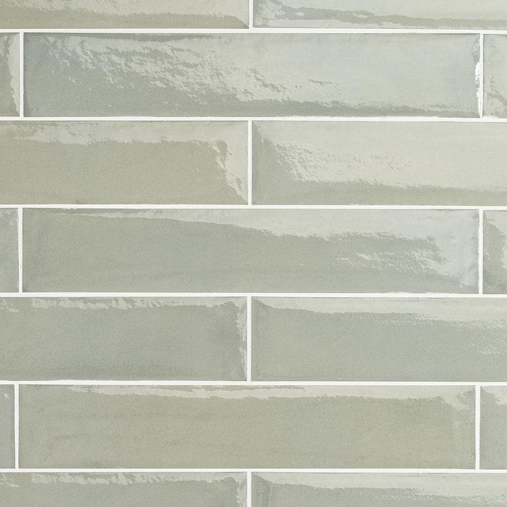 Green Polished Porcelain 3x16 Subway Wall Tile
