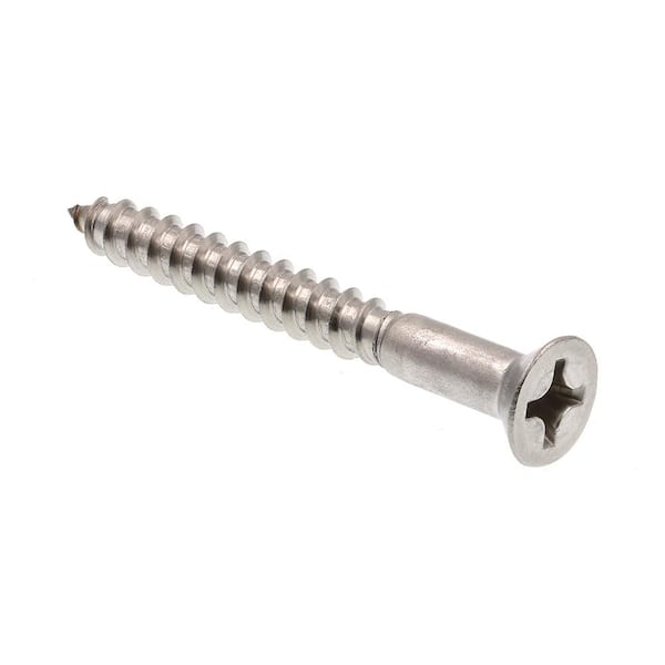 Prime-Line #12 x 2 in. Grade 18-8 Stainless Steel Phillips Drive Flat Head Wood Screws (15-Pack)