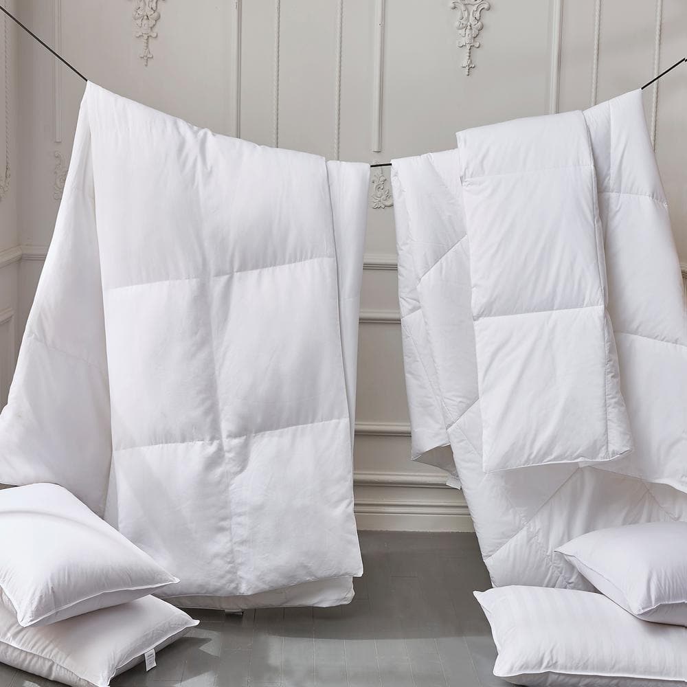Twin White Cotton Down Reversible Bedspread
