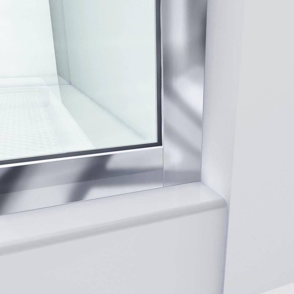 Linea 34" Frameless Clear Glass Shower Panel with Bronze Hardware