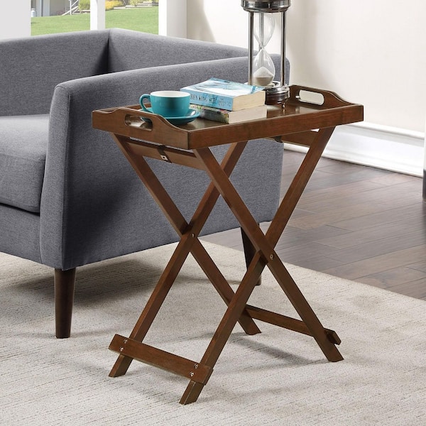Designs2Go 22 in. Espresso Standard Rectangle Folding Tray End Table