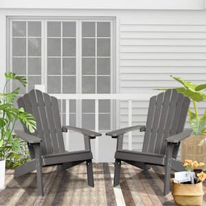 Aspen Classic Charcoal Gray Plastic Outdoor Recycled Adirondack Chair (2-Pack)