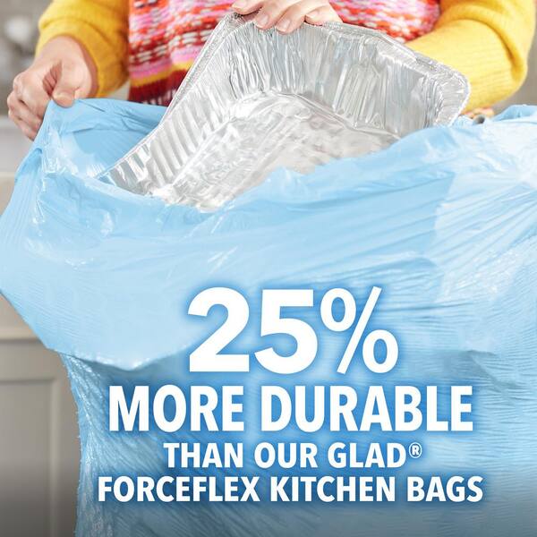Glad ForceFlex Plus Drawstring Bags, Tall Kitchen, Beachside Breeze - 34 bags