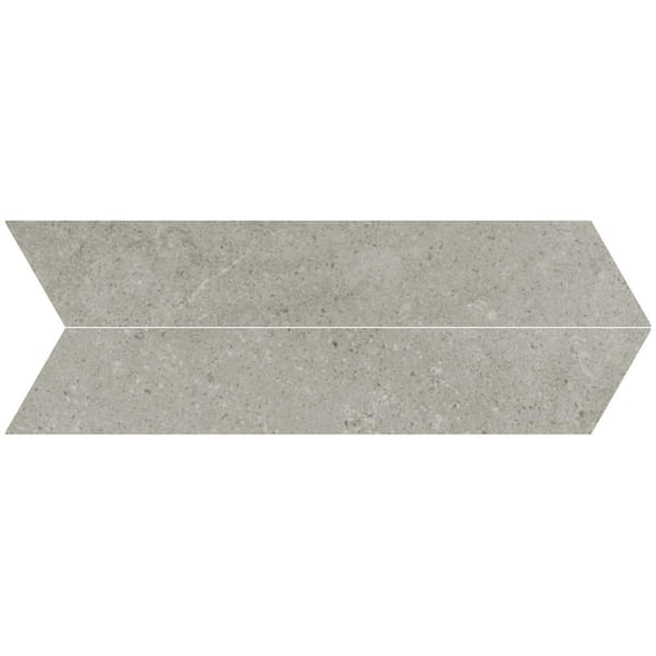 Ivy Hill Tile Iris Chevron Fumo 3.93 in. x 0.41 in. Matte Porcelain Floor and Wall Tile Sample