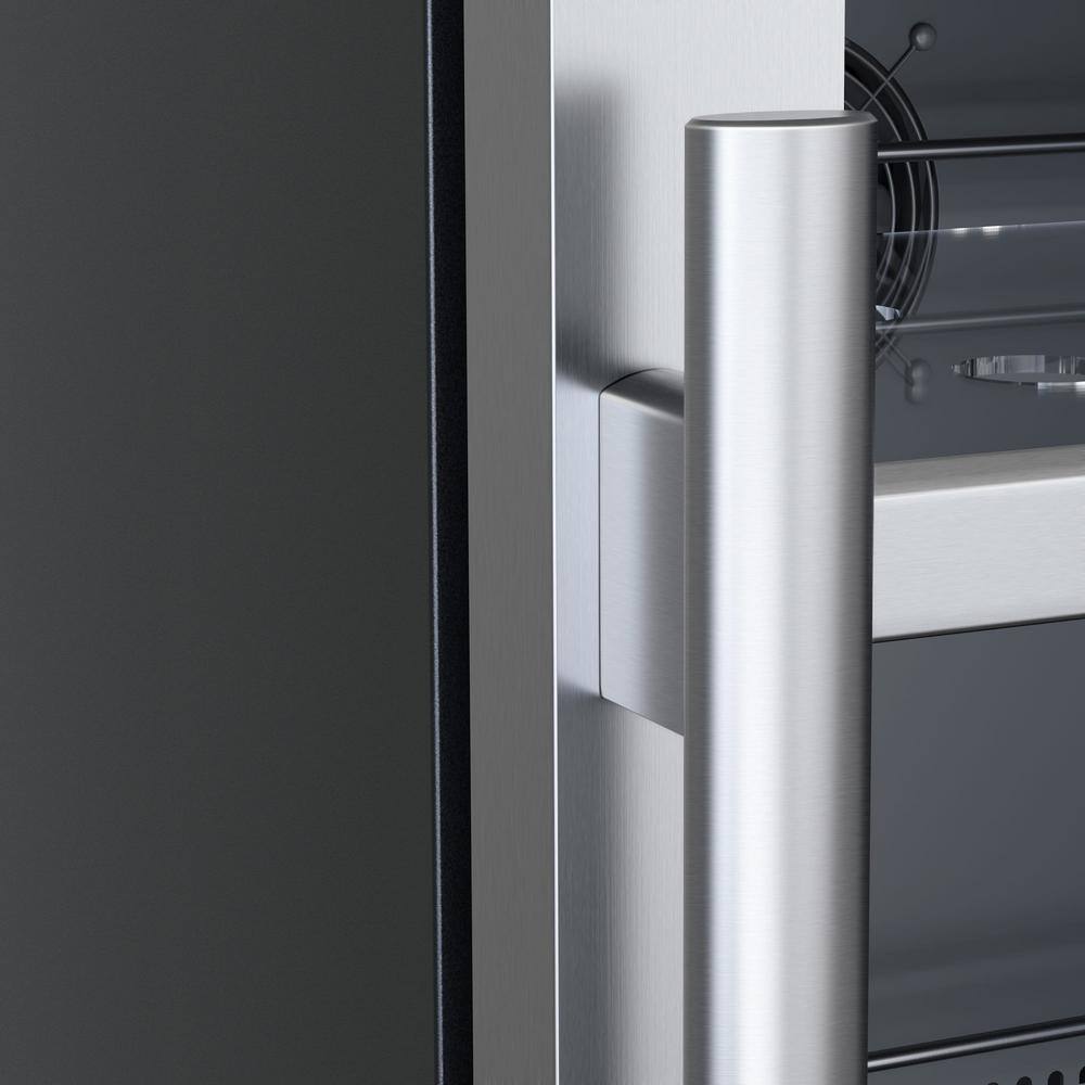 15" Black Stainless Steel Beverage Center with Glass Shelves