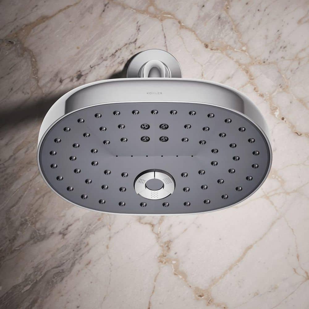 Chrome Oval Multifunction Wall Mounted Showerhead