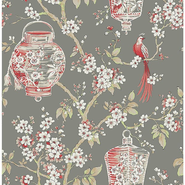 A-Street Prints Serenity Red Lanterns Paper Strippable Wallpaper (Covers 56.4 sq. ft.)