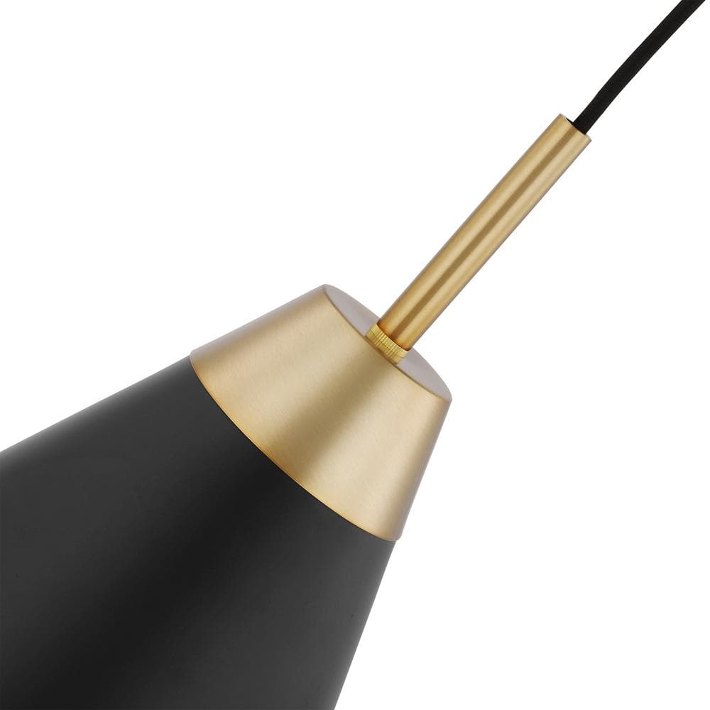 Tango Small Matte Black and Burnished Brass Pendant Light