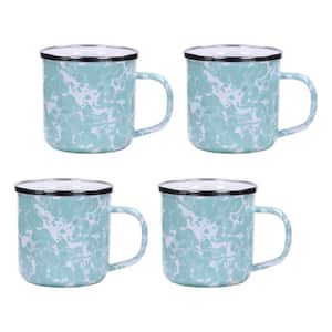 Grey Swirl 12 oz. Enamelware Coffee Mug Set of 4