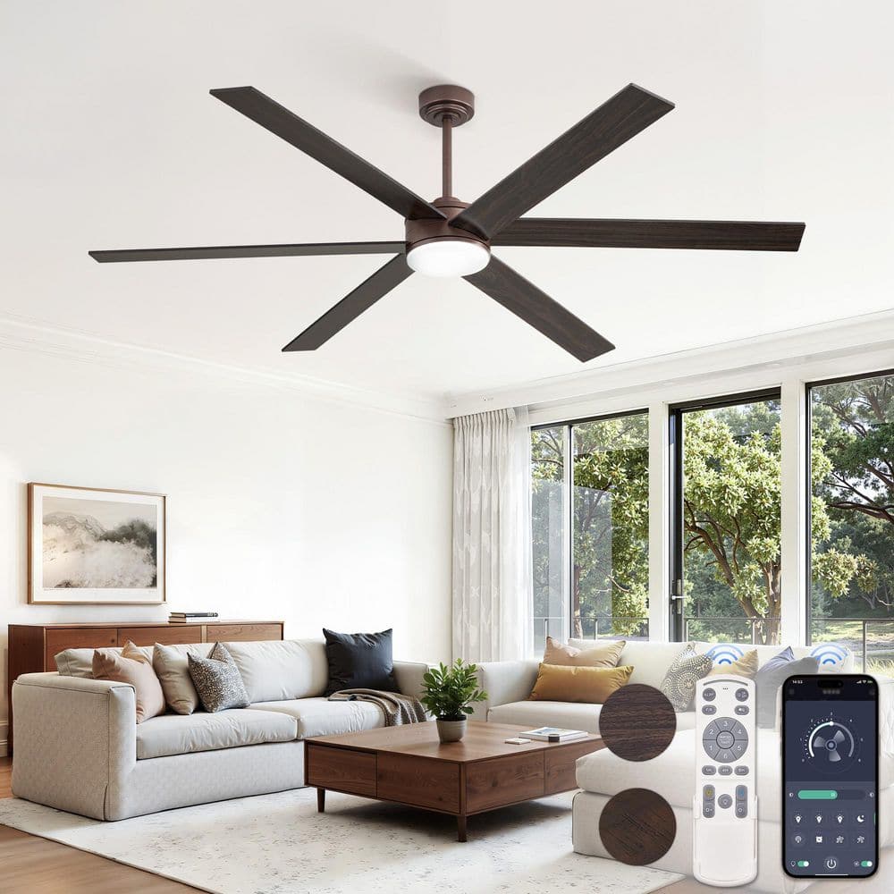 72 in.Brown Standard Ceiling Fan with Remote: Quiet DC Motor,Dimmable,Large for Commercial and Industrial Downrod Mount price history on PriceWatchPro