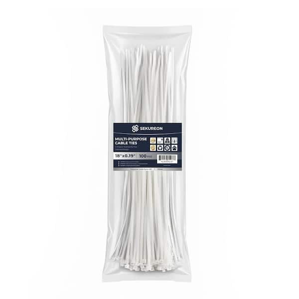 SEKUREON 18 in. Zip Ties Double Sided Toothed 100 lbs. Tensile