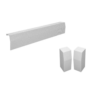 Premium Series 4 ft. Galvanized Steel Easy Slip-On Baseboard Heater Cover, Left and Right Endcaps [1] Cover, [2] Endcaps
