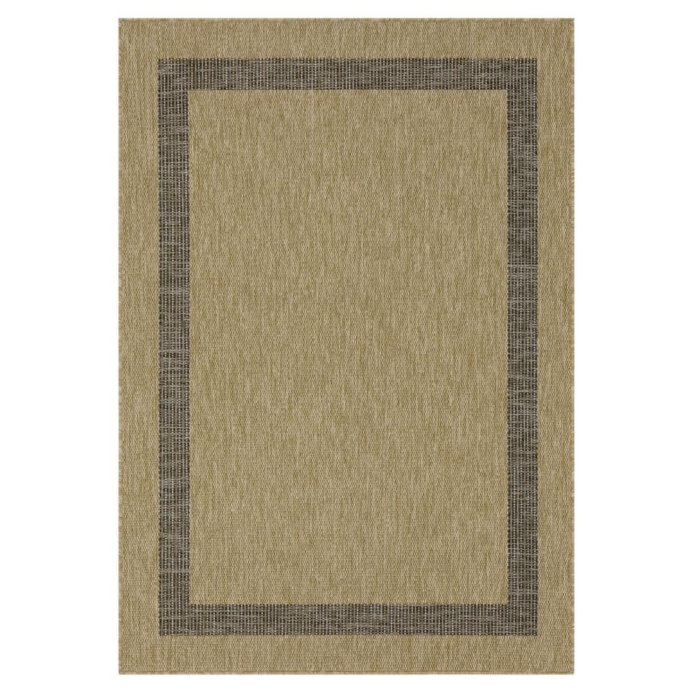 PLAYA RUG Azelia Jute and Black 10 ft. x 13 ft. Indoor/Outdoor Area Rug ...