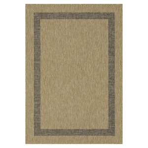 Azelia Jute and Black 10 ft. x 13 ft. Indoor/Outdoor Area Rug