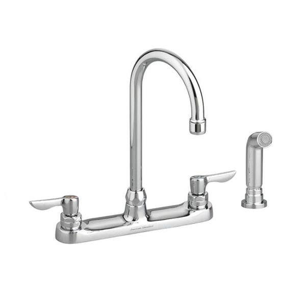American Standard Monterrey 2-Handle Standard Kitchen Faucet with Side Sprayer and 5 in. Reach Gooseneck Spout in Polished Chrome