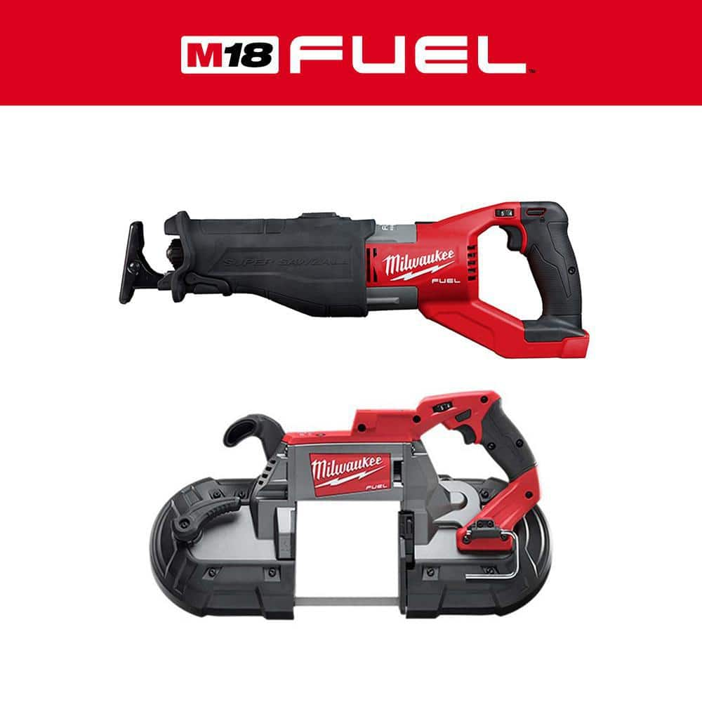 M18 FUEL 18V Lithium-Ion Brushless Cordless SUPER SAWZALL Orbital Reciprocating Saw & Bandsaw (2-Tool) -  Milwaukee, 2722-20-2729-20