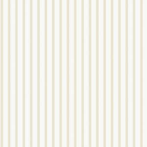 Smart Stripes 3 Beige/White Breton Stripe Matte Finish Non-Pasted Vinyl on Non-Woven Wallpaper Roll