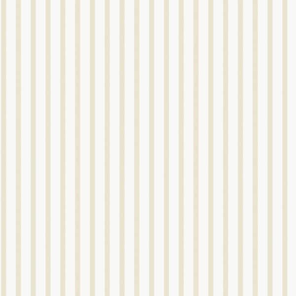 Unbranded Smart Stripes 3 Beige/White Breton Stripe Matte Finish Non-Pasted Vinyl on Non-Woven Wallpaper Roll
