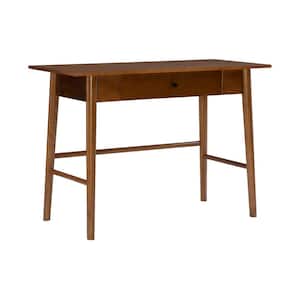 Breville 42 in. Rectangle Walnut Wood 1-Drawer Desk