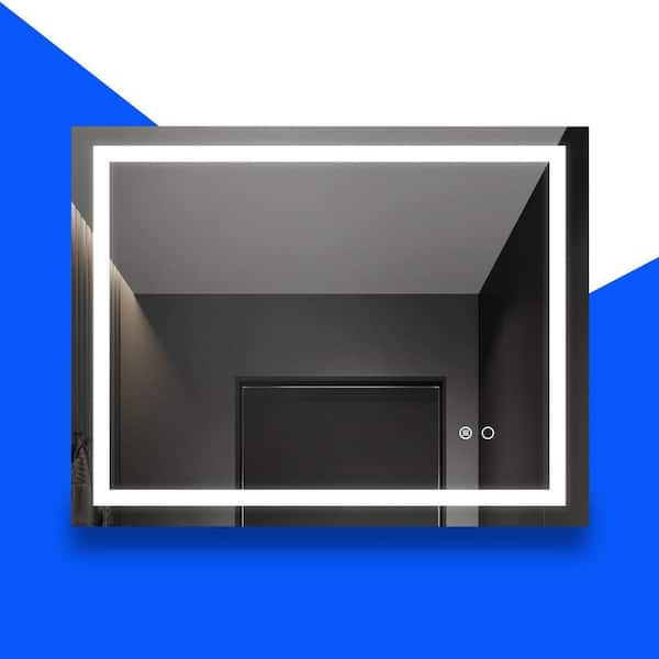 36 in. W x 28 in. H Rectangular Frameless LED Mirror Anti-Fog Dimmable with Memory Function Wall Bathroom Vanity Mirror