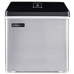 28 lbs. of Ice Day Countertop Clear Portable Ice Maker BPA Free Parts Perfect for Cocktails and Soda in Stainless Steel