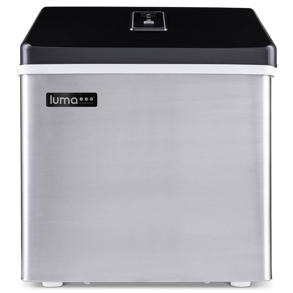 Luma Comfort 28 lb. of Ice a Day Countertop Clear Portable Ice Maker BPA Free Parts Perfect for Cocktails and Soda in Stainless Steel, Silver