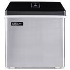 28 lb. of Ice a Day Countertop Clear Portable Ice Maker BPA Free Parts Perfect for Cocktails and Soda in Stainless Steel