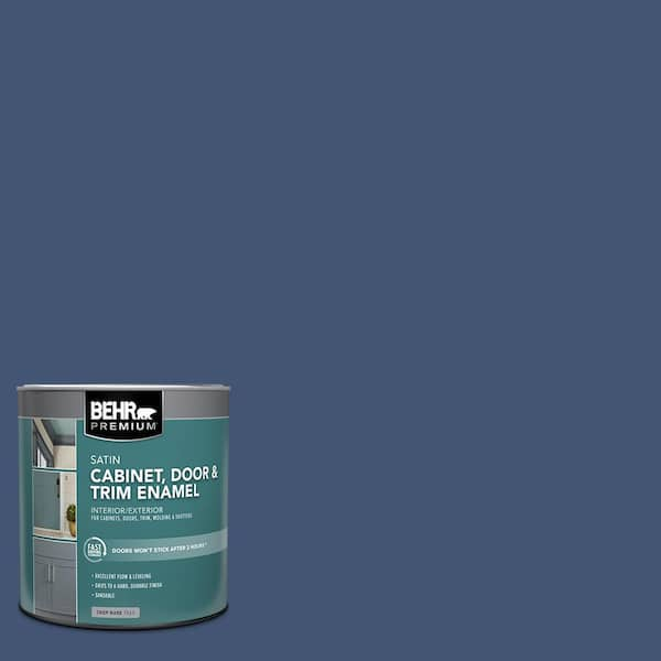 BEHR PREMIUM 1 qt. #HDC-CL-26 Champlain Blue Satin Enamel Interior ...