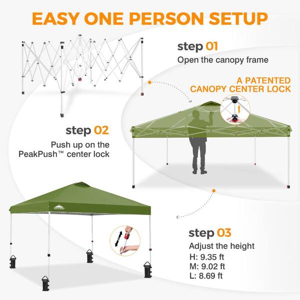 EAGLE PEAK 10 ft. x 10 ft. Pop Up Canopy Tent Instant Outdoor