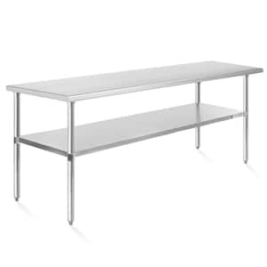30 in. x 72 in. Stainless Steel Kitchen Prep Table with Bottom Shelf