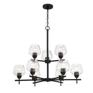 Camrin 9-Light Coal Chandelier with Clear Glass Shades