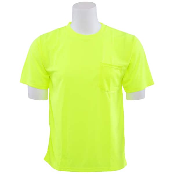 New Mens Hi Vis High Visibility Short Sleeve Bird Eye Crew Neck Work T Shirt