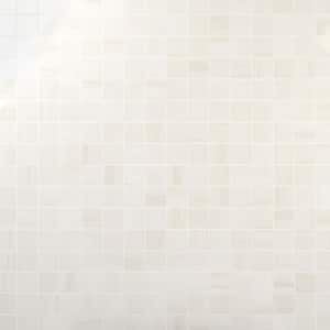 Terius Dolomite Warm White 11.81 in. x 11.81 in. Polished Marble Look Porcelain Mosaic Tile (0.97 sq. ft./Each)