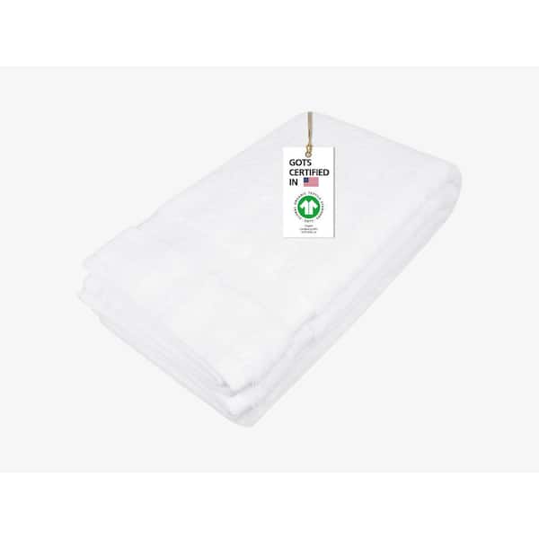 A1 Home Collections A1HC Feather Touch Quick Dry White 700 GSM GOTS Certified 100% Organic Cotton Single Bath Sheet 36 in. x 70 in.