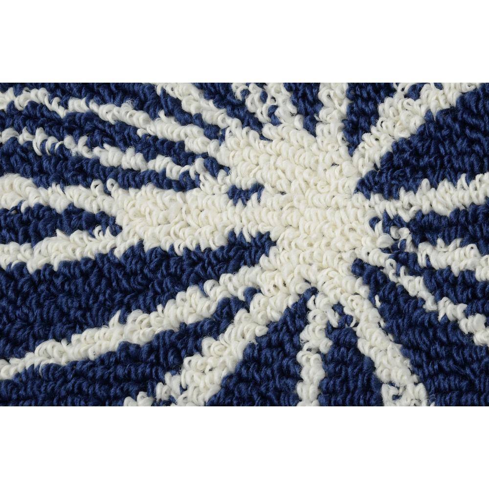 Indigo and Ivory Floral Synthetic 5' x 7' Area Rug