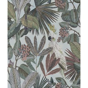 Tropical Paradise Wallpaper Baby Blue Paper Strippable Roll (Covers 57 sq. ft.)