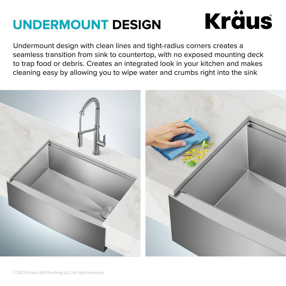 Kore 27-Inch Stainless Steel Farmhouse Workstation Sink