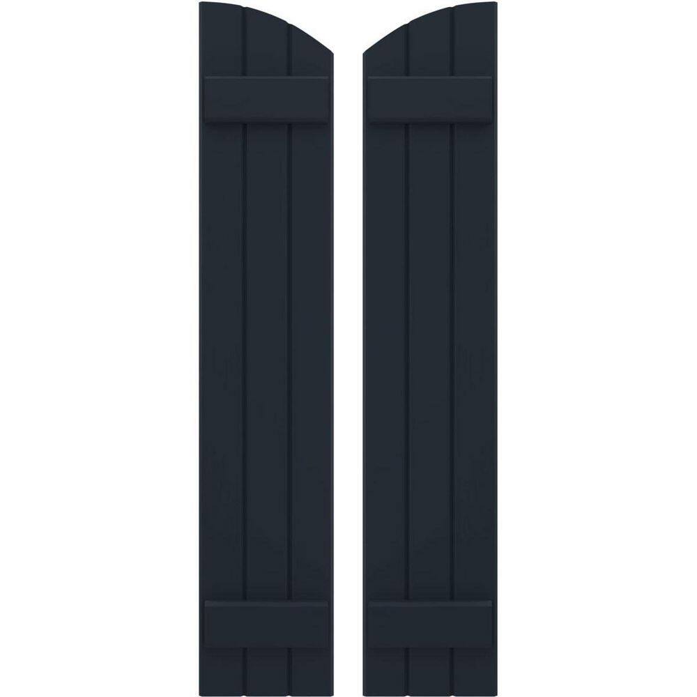 10-1/2 in. W x 56 in. H Americraft Real Wood Joined Board and Batten Shutters Elliptical Top Starless Night Blue price history on PriceWatchPro