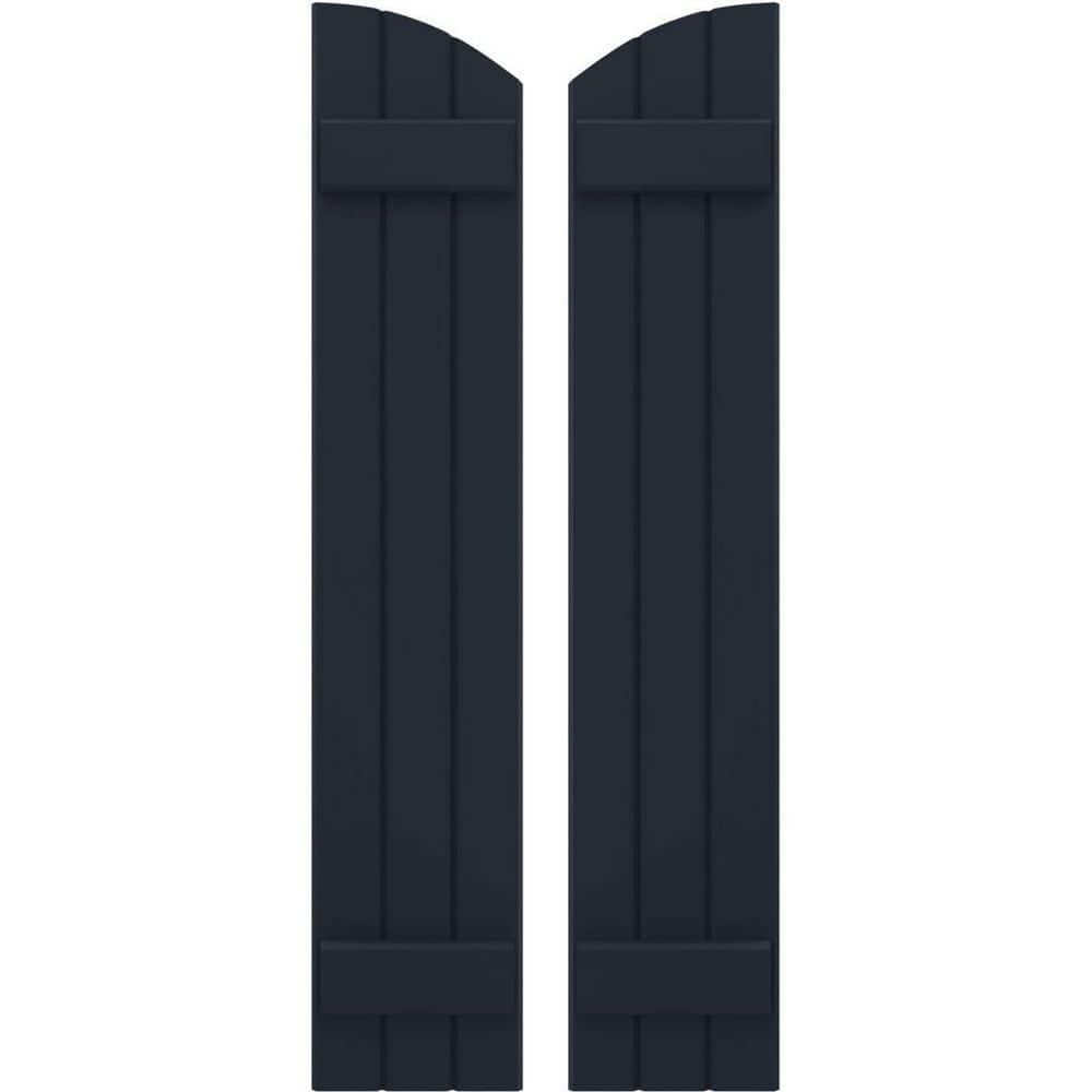 10-1/2 in. W x 62 in. H Americraft Real Wood Joined Board and Batten Shutters with Elliptical Top Starless Night Blue price history on PriceWatchPro