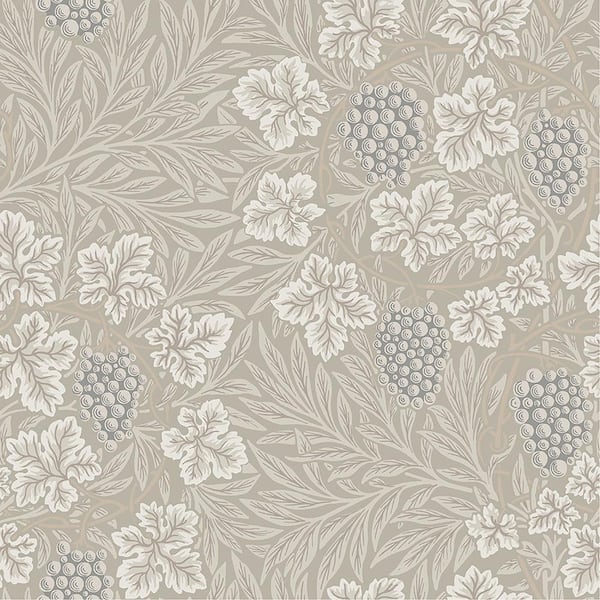 A-Street Prints Grey Vine Woodland Fruits Non-Pasted Non Woven Wallpaper Sample