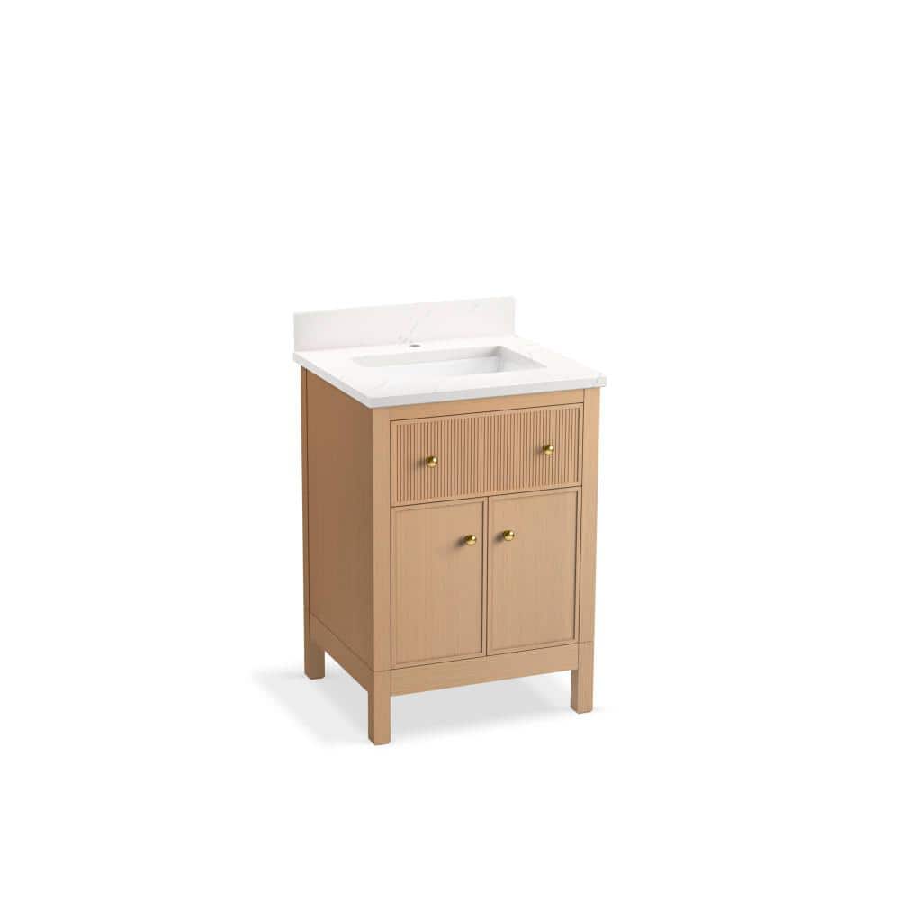 Reviews for KOHLER Malin 25in. Single Sink Freestanding White Oak Bath