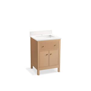 Malin By Studio McGee 24 in. Bathroom Vanity Cabinet in White Oak With Sink And Quartz Top
