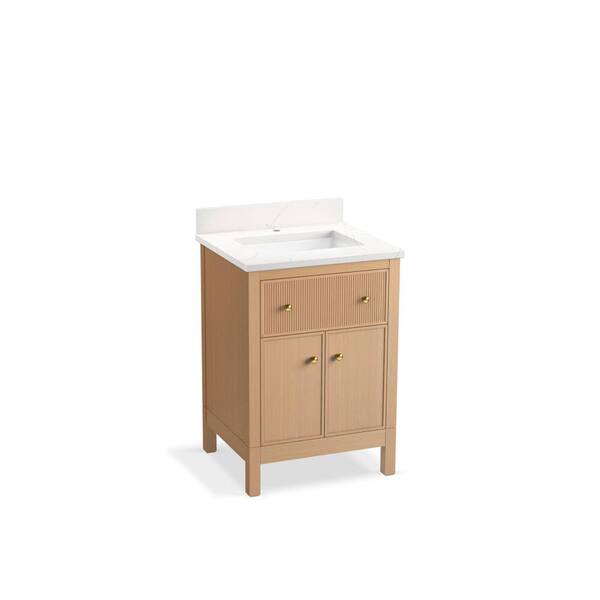KOHLER Malin 25in. Single Sink Freestanding White Oak Bath Vanity with