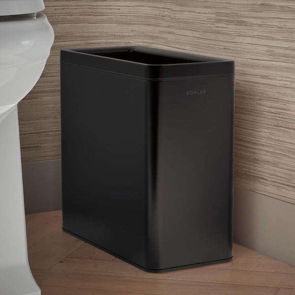 KOHLER 12-Liter Open-Top Trash Can in Black Stainless 31313-BST