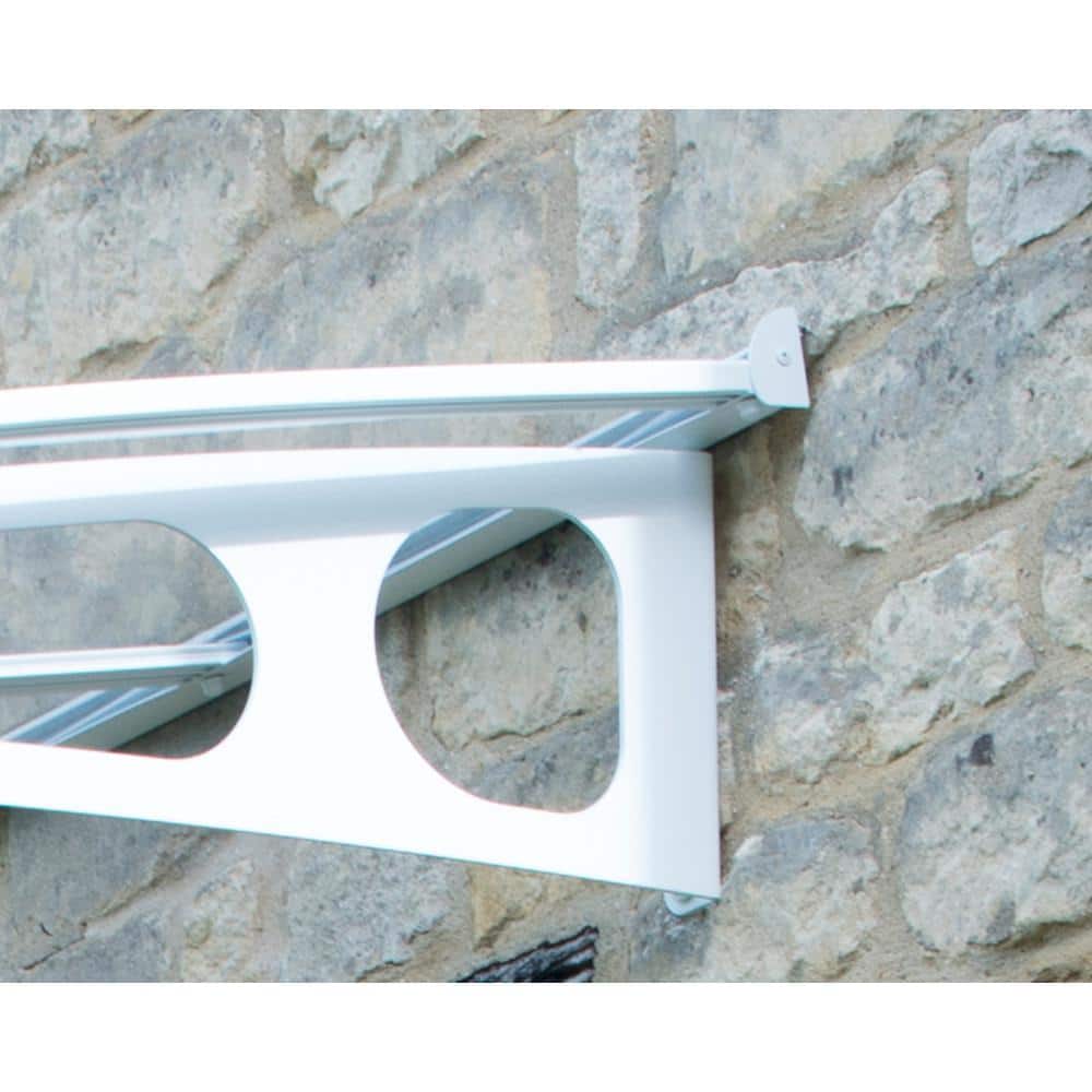 White Polycarbonate and Steel Door and Window Awning