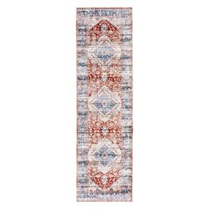 Multi 2 ft. x 7 ft. Transitional Distressed Machine Washable Runner Rug