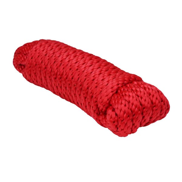 Extreme Max Solid Braid MFP Utility Rope - 5/8 in. x 100 ft., Red